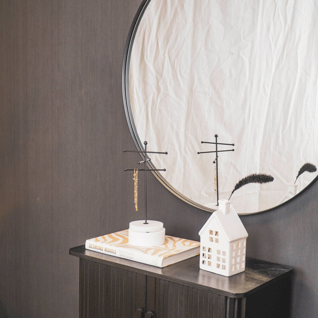 Peegel - Ümmargune - Must - 80x3x80cm