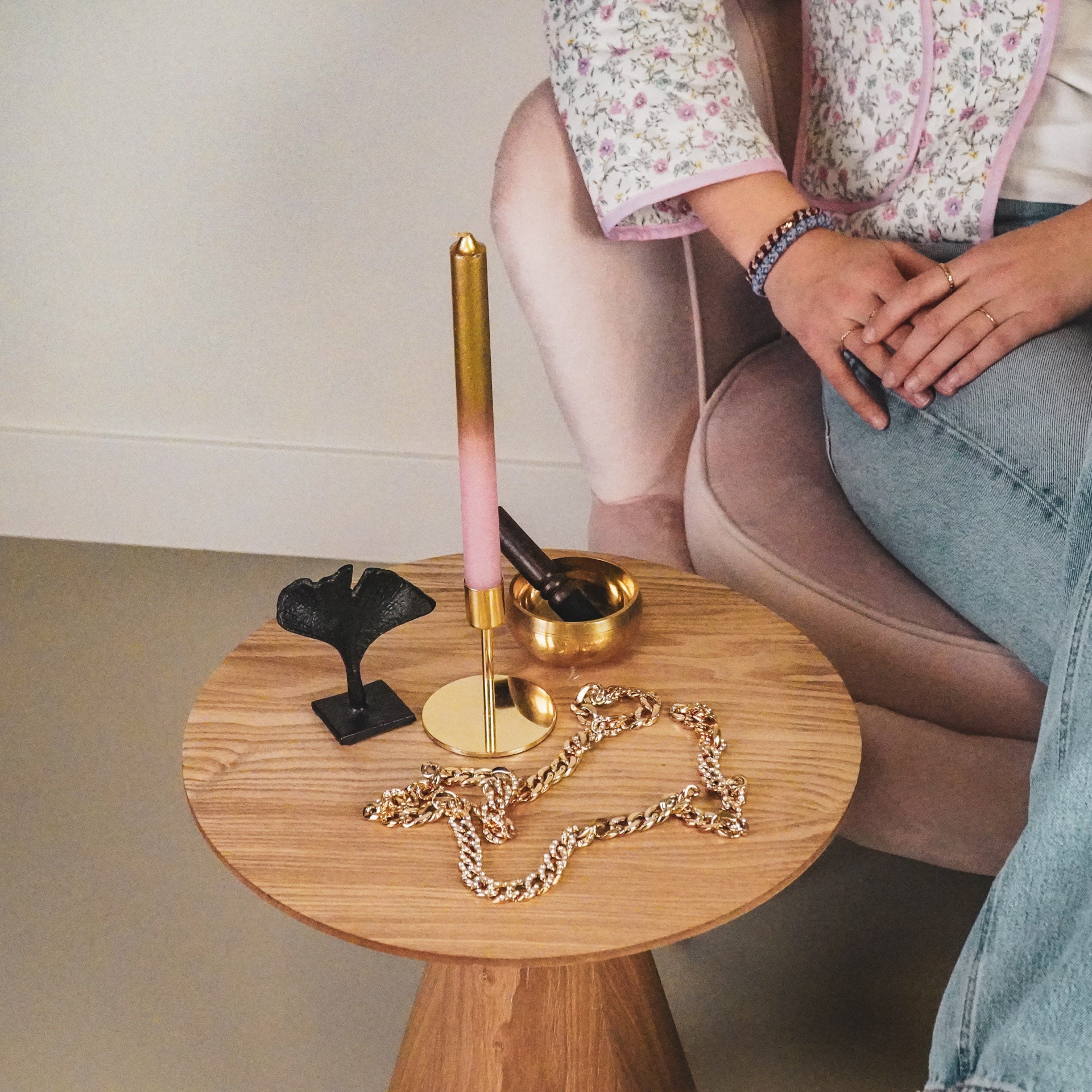 Küünlajalg - Kuldne - 8x8x10cm