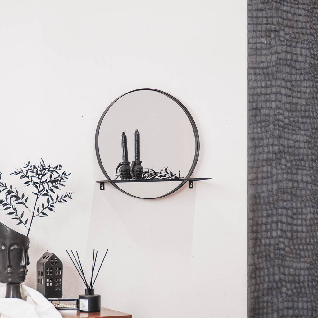 Peegel-riiul - must - Ø40cm