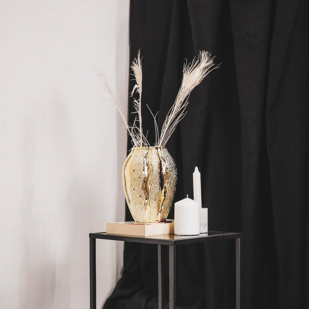 Keraamiline vaas- Kuldne - 15,8x15,8x20,7cm