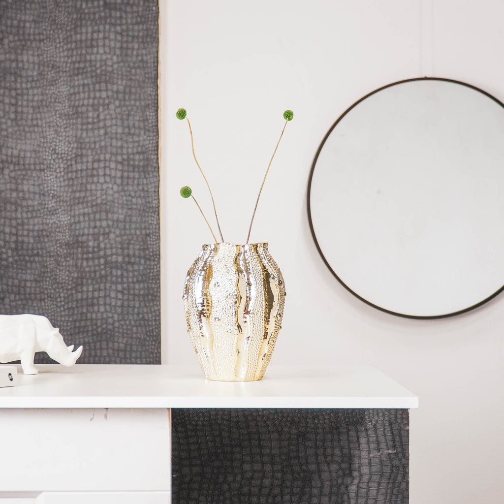 Keraamiline vaas- Kuldne - 15,8x15,8x20,7cm