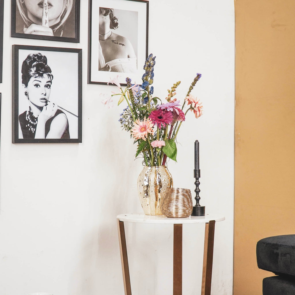 Keraamiline vaas- Kuldne - 15,8x15,8x20,7cm