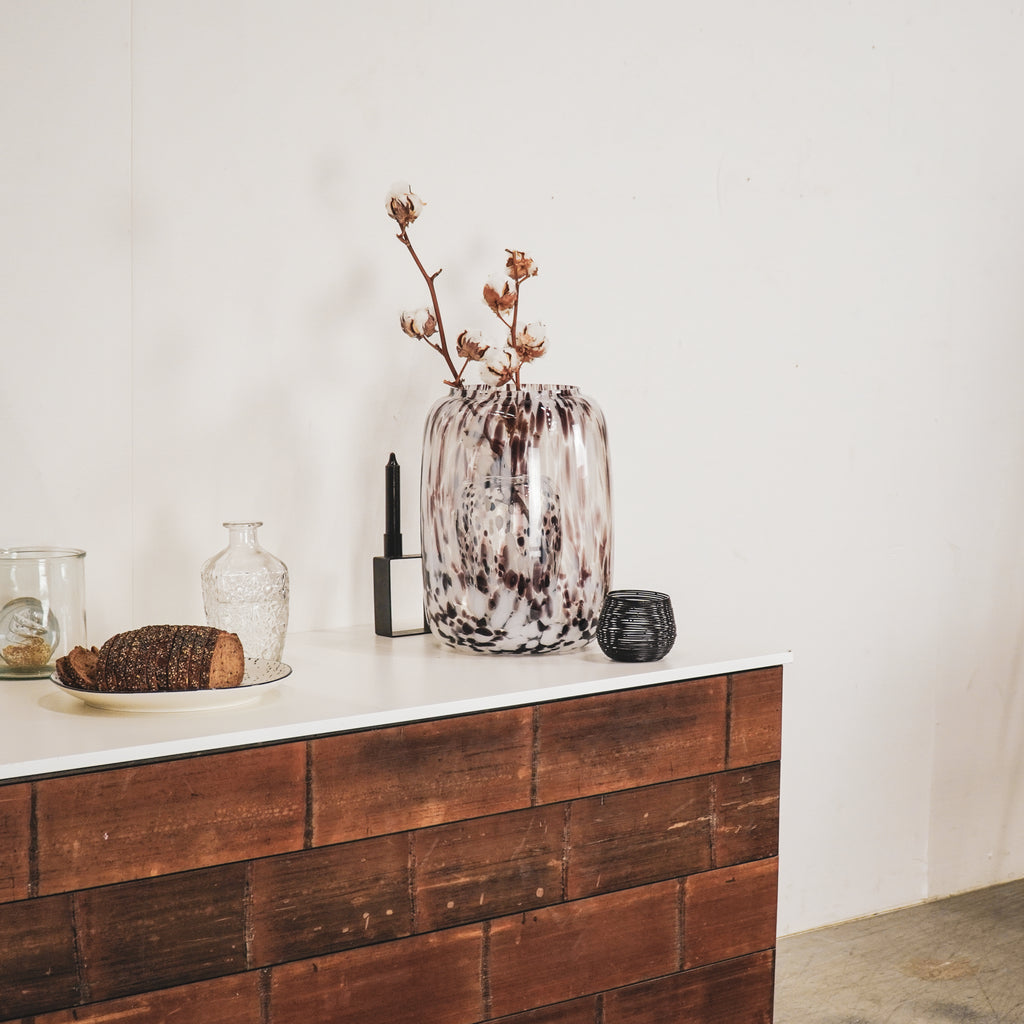 Täpid - Läbipaistev/Pruun - 25x25x35cm