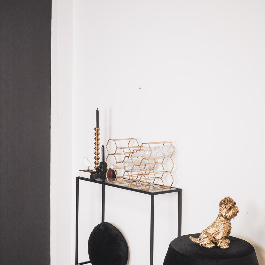 Veinipudeliriiul - kuldne - 11 pudelit - 44,5x15,5x29cm