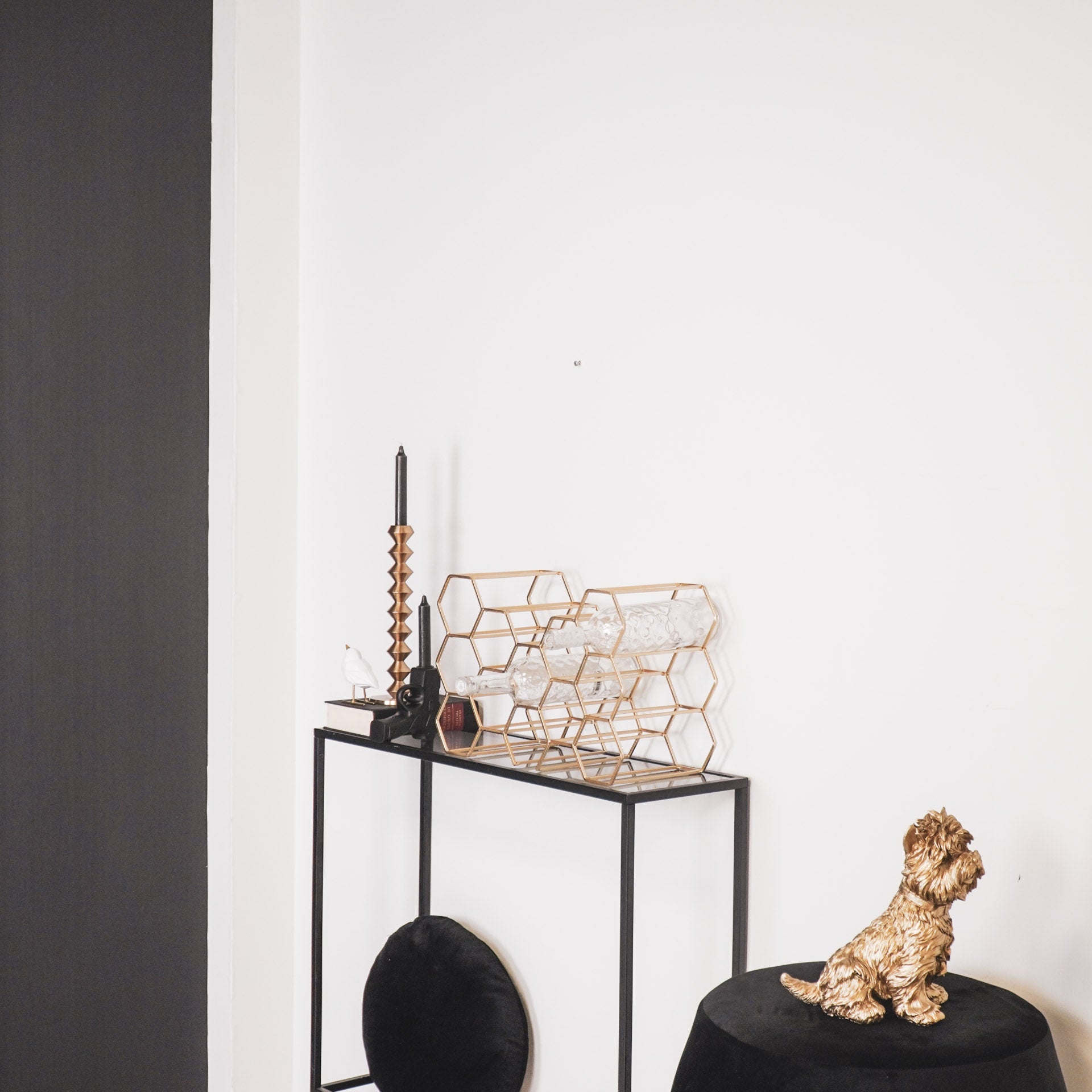 Veinipudeliriiul - kuldne - 11 pudelit - 44,5x15,5x29cm