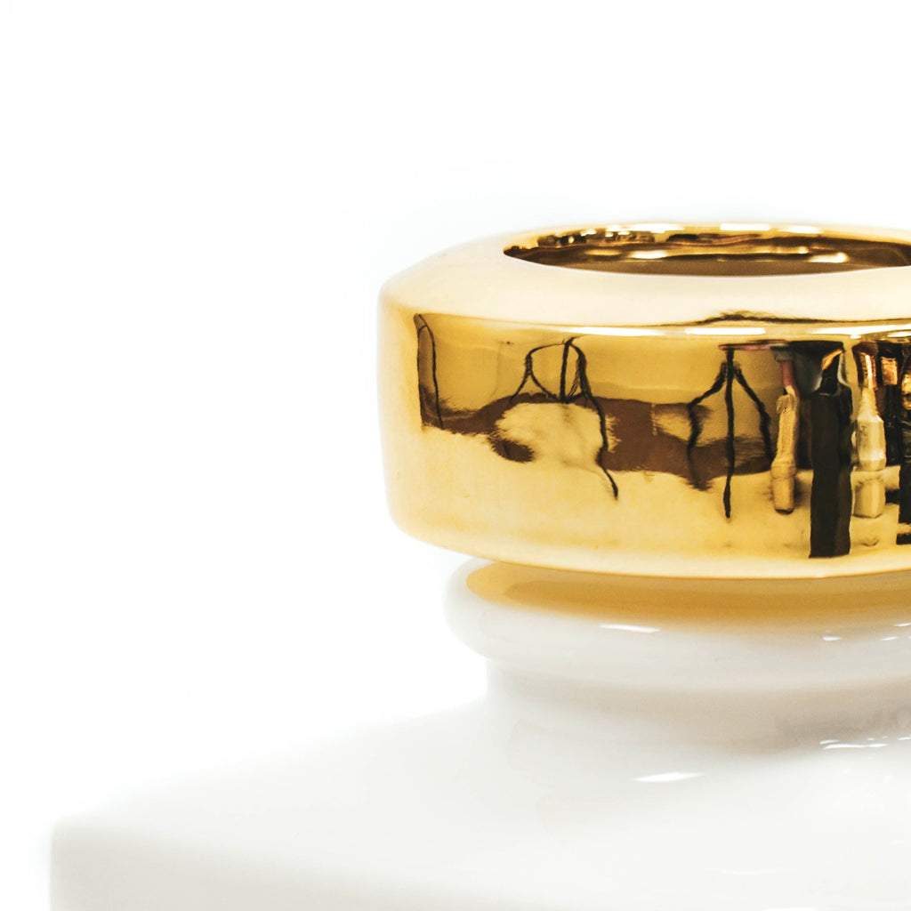 Vaas - Home de Cologne - Valge/Kuldne - 14,5x9x25cm