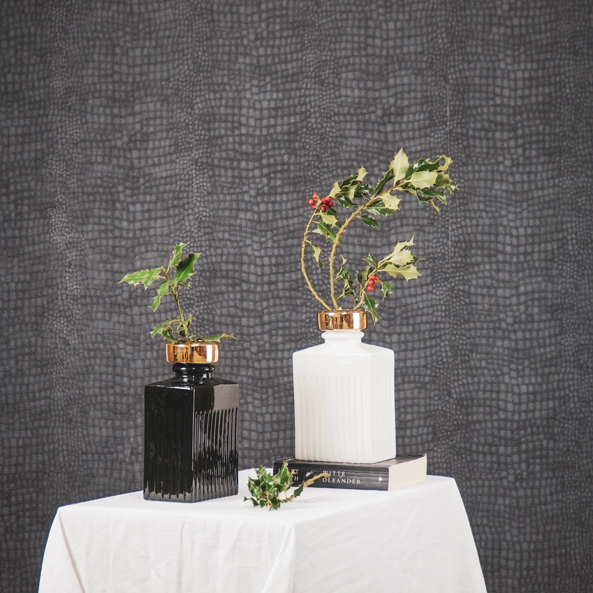 Vaas - Home de Cologne - Valge/Kuldne - 14,5x9x25cm