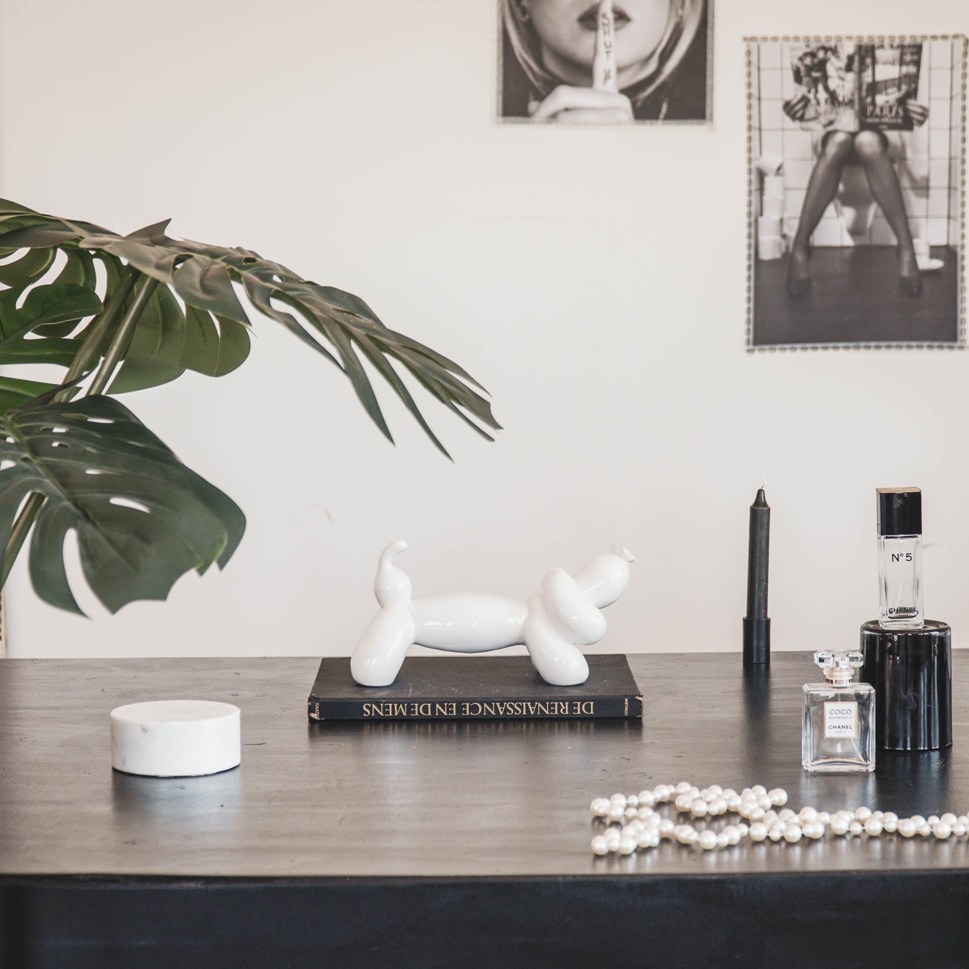 Mängiv õhupallkoer - Must - valge - 25,5x10x13cm