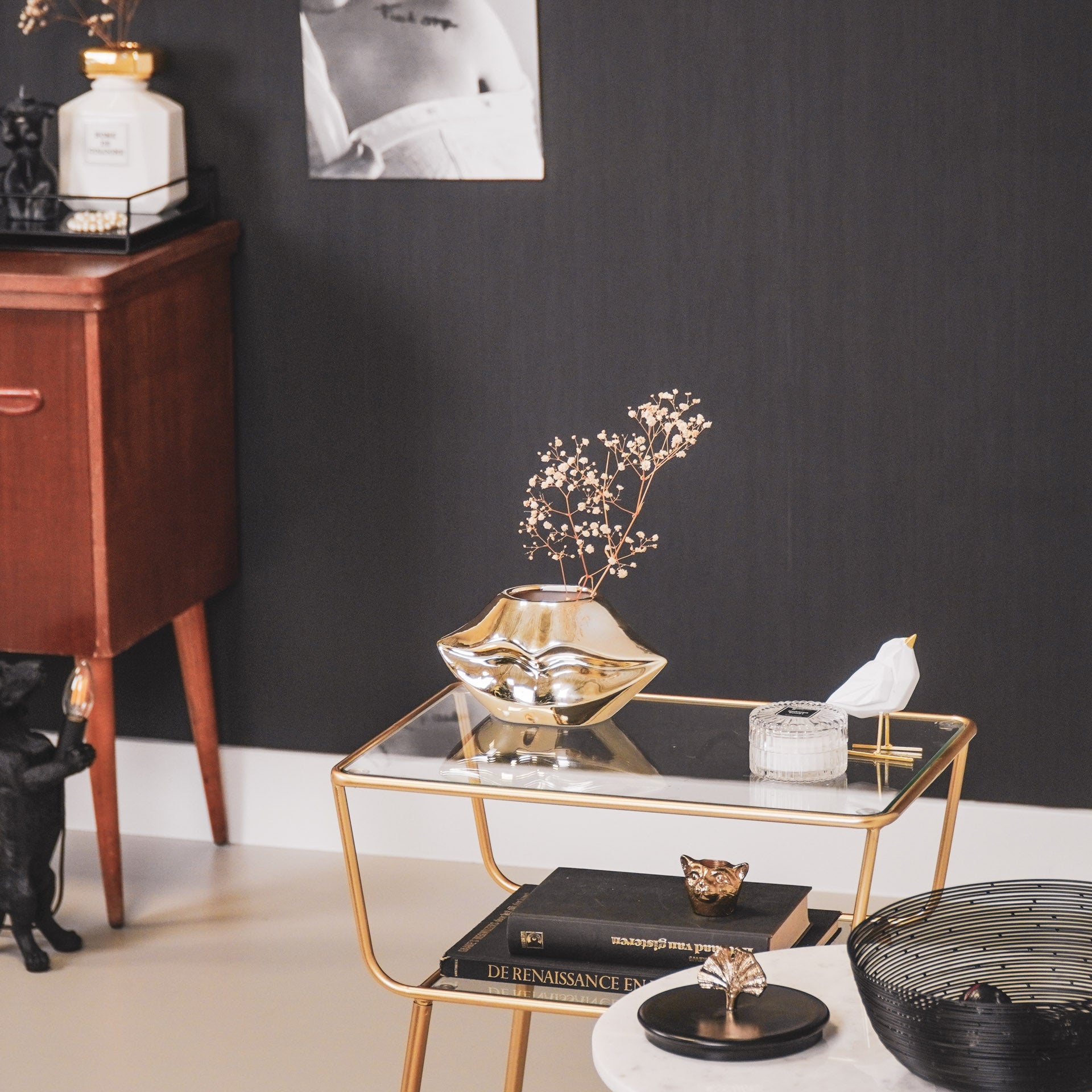 Huuled - Kuldne - 21x19x11cm