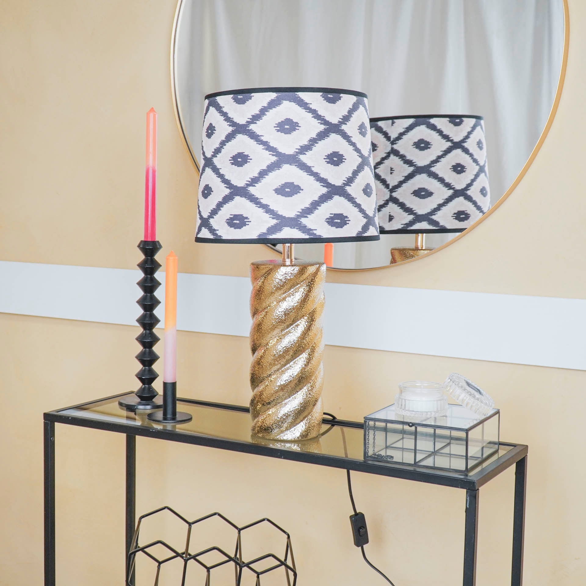 Twisted Candy laualamp - Kuldne - 12x12x28cm