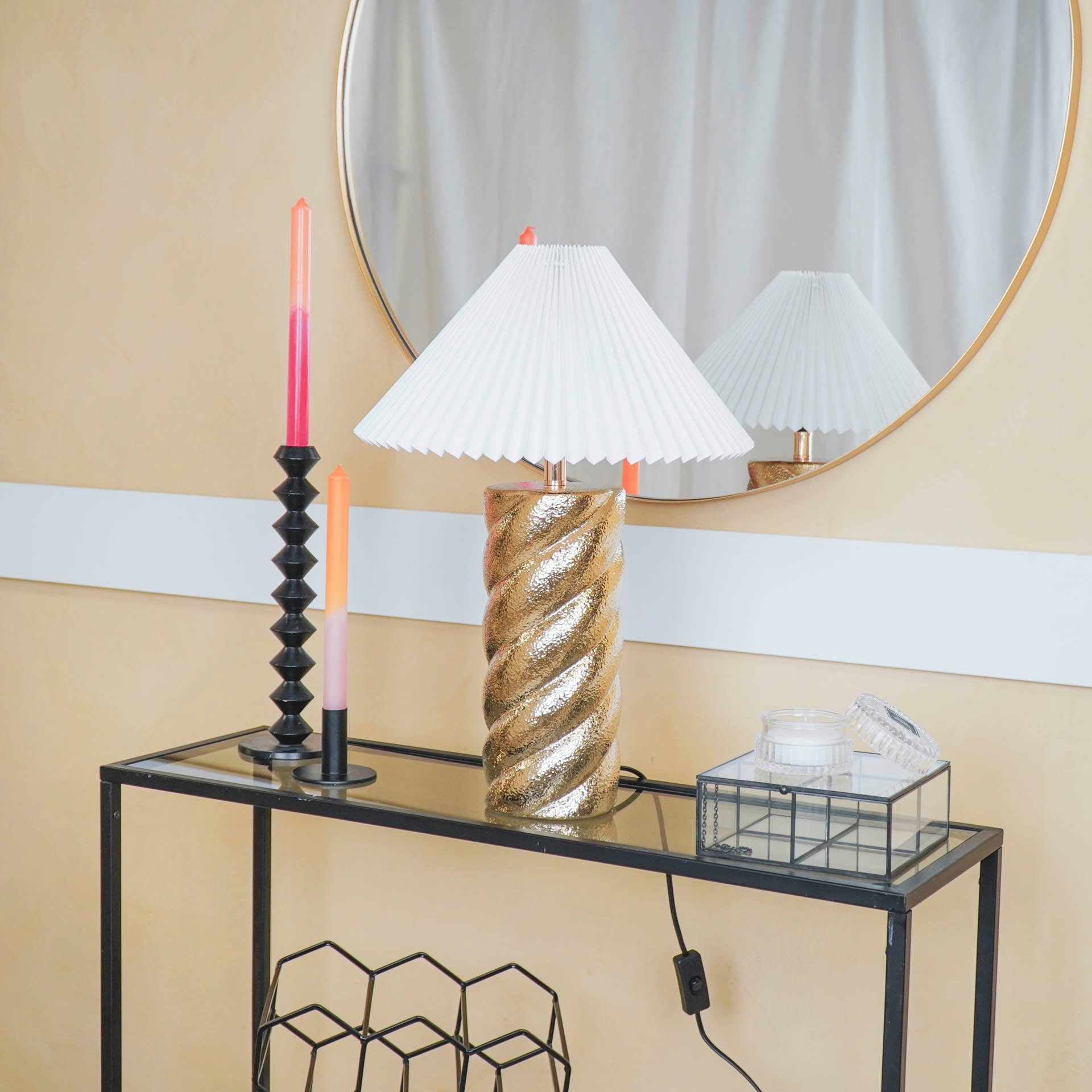 Twisted Candy laualamp - Kuldne - 12x12x28cm