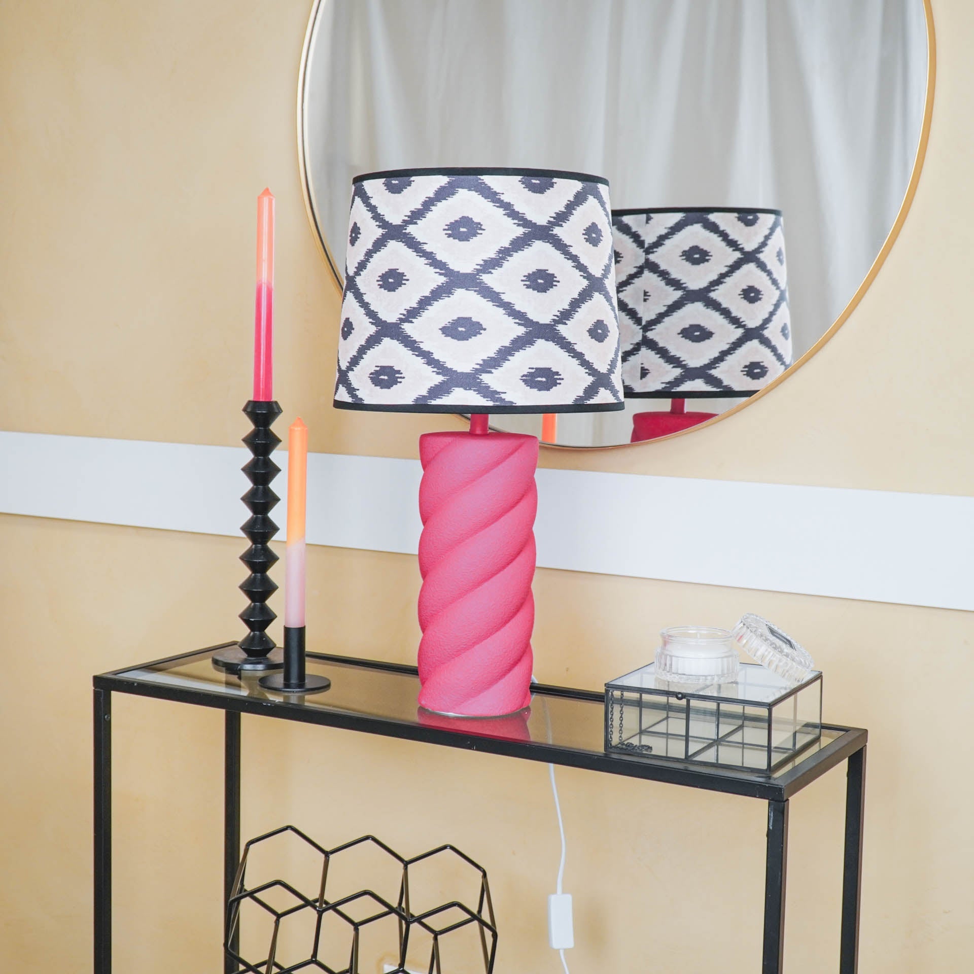 Laualamp - neoonroosa - 12x12x28cm