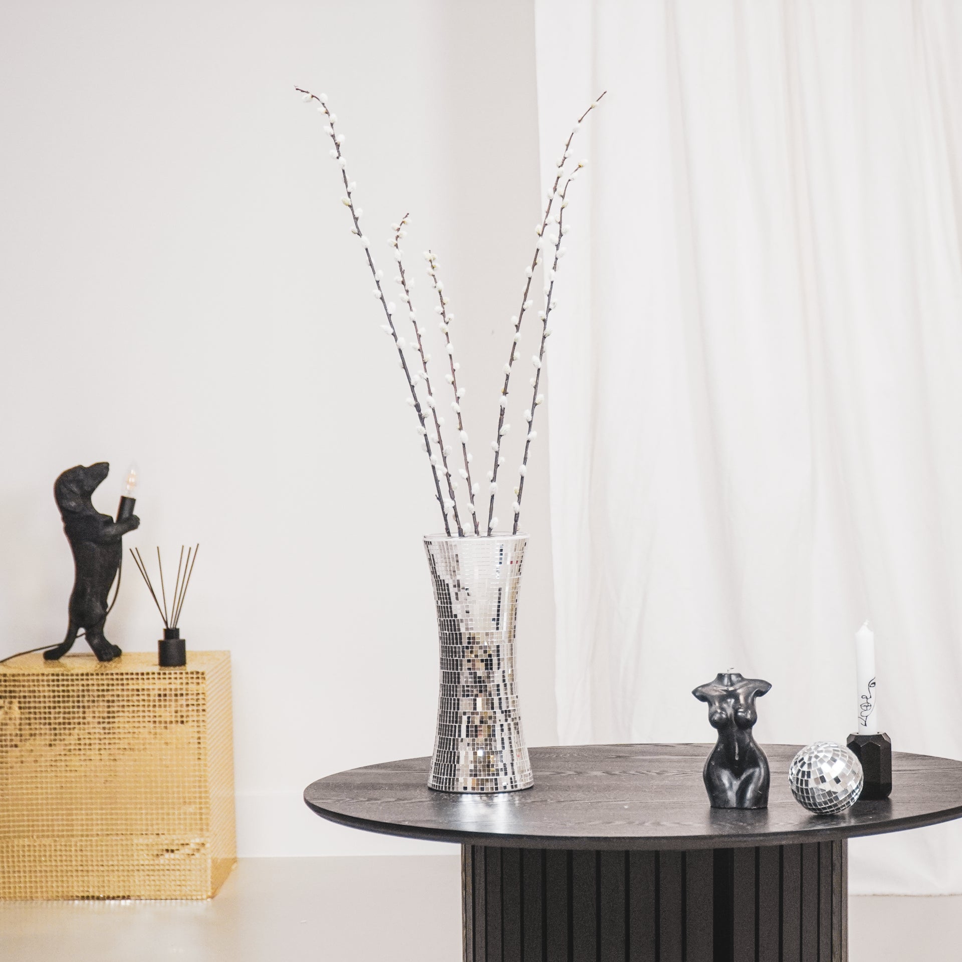 Disko - Hõbedane - 12,5x12,5x30cm