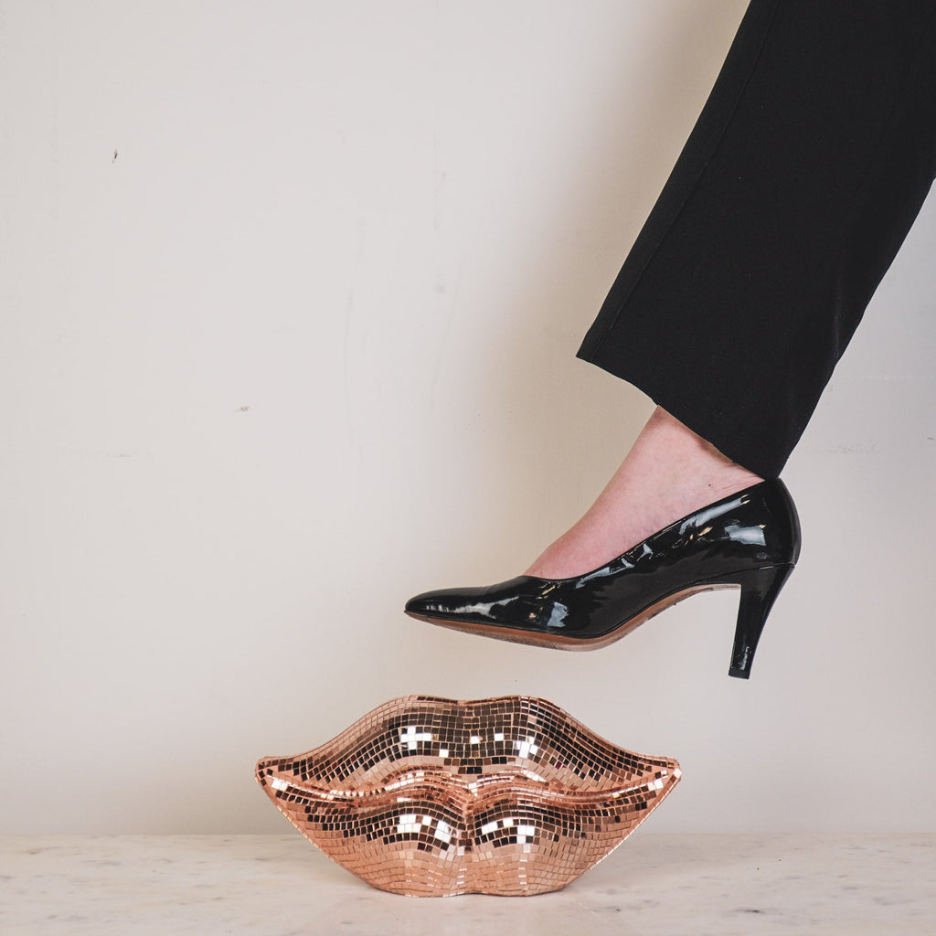 Disko huuled - roosakuldsed - 29x10x13,5cm