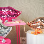 Disko huuled - roosakuldsed - 29x10x13,5cm