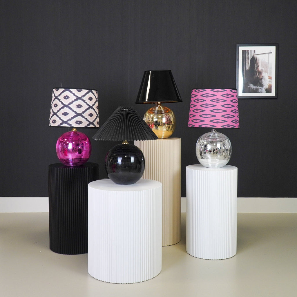 Laualamp diskokeraga - hõbedane - 20x20x20cm