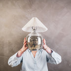 Laualamp diskokeraga - hõbedane - 20x20x20cm