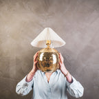 Laualamp diskokeraga - kuldne - 20x20x20cm