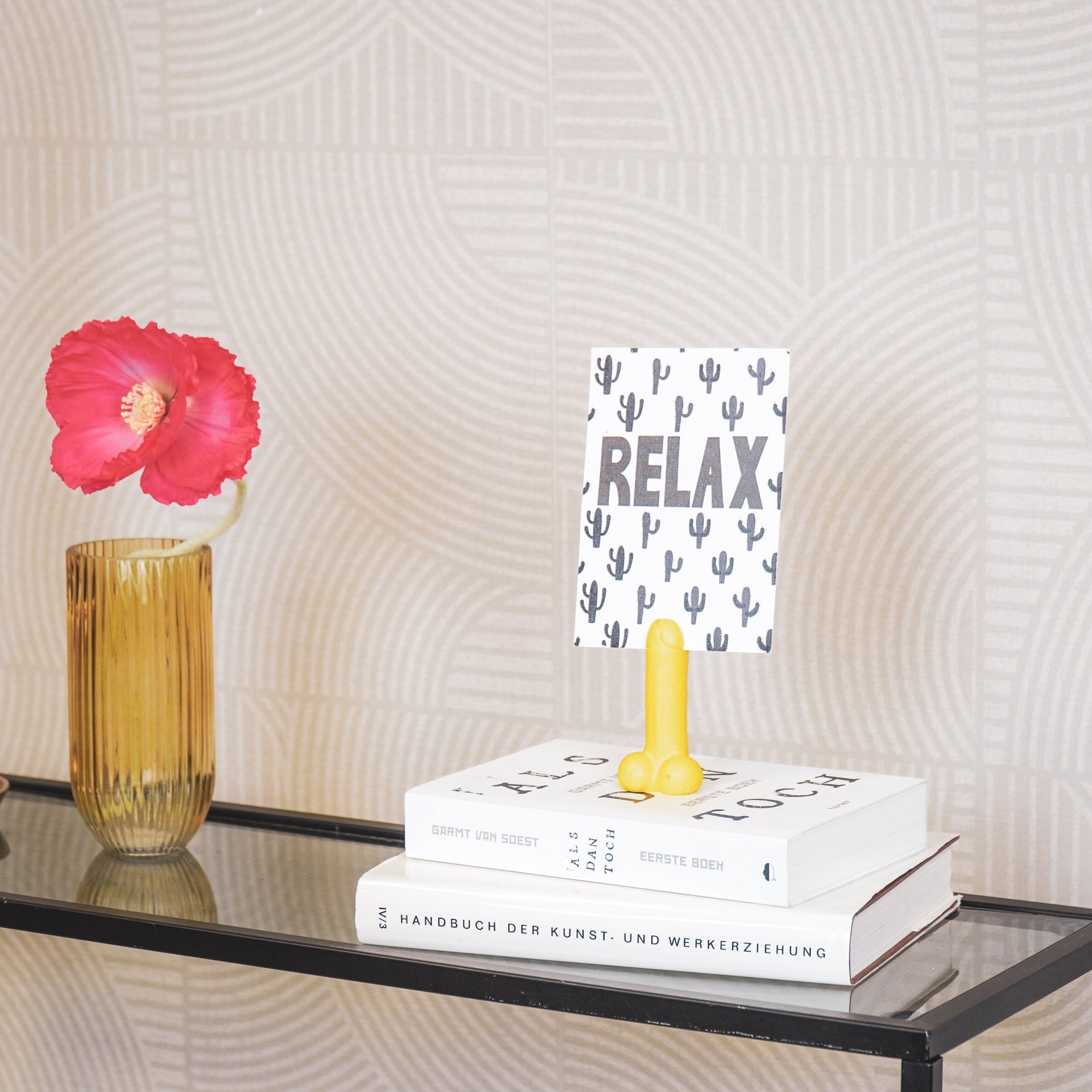 Kaardihoidja - Dick - Kollane - 4,5x3,5x9cm