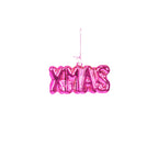 Xmas Hanger XMAS - roosa - klaasist - 4,5x3,5x7,5cm