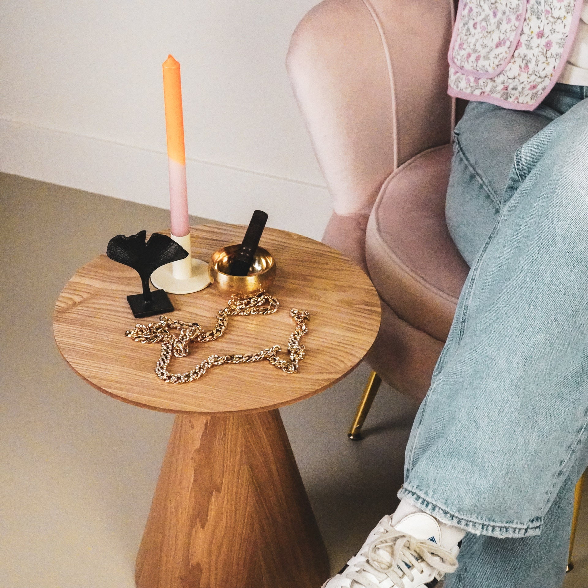 Küünlajalg - Beež - 8x8x6,5cm