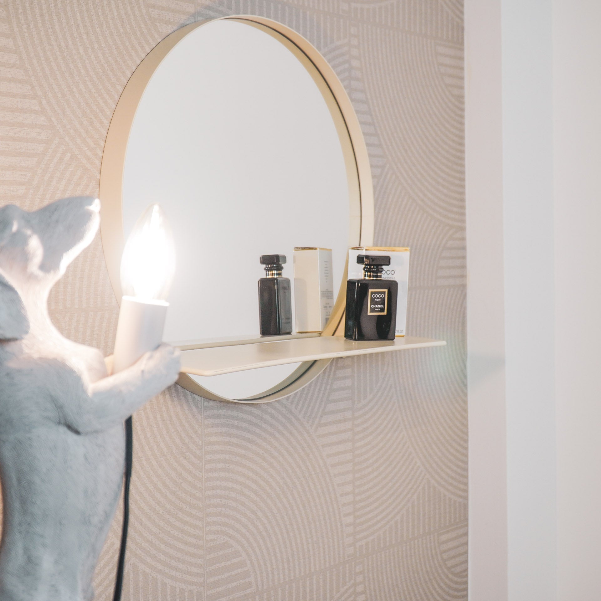 Peegel-riiul - Liivatooni - Ø40cm