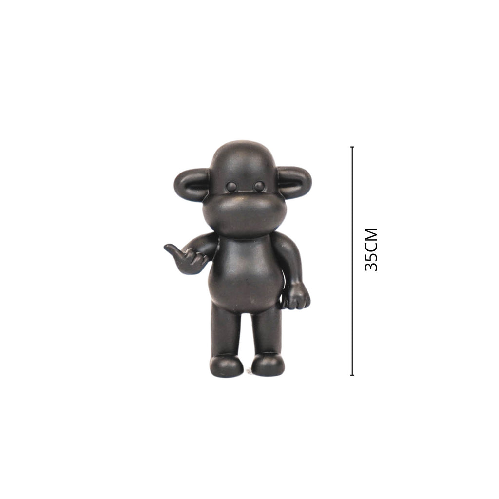 Hang Loose Monkey Figurine 'The Legend' - Black - 20,5x13,5x35cm