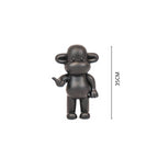Hang Loose Monkey Figurine 'The Legend' - Black - 20,5x13,5x35cm