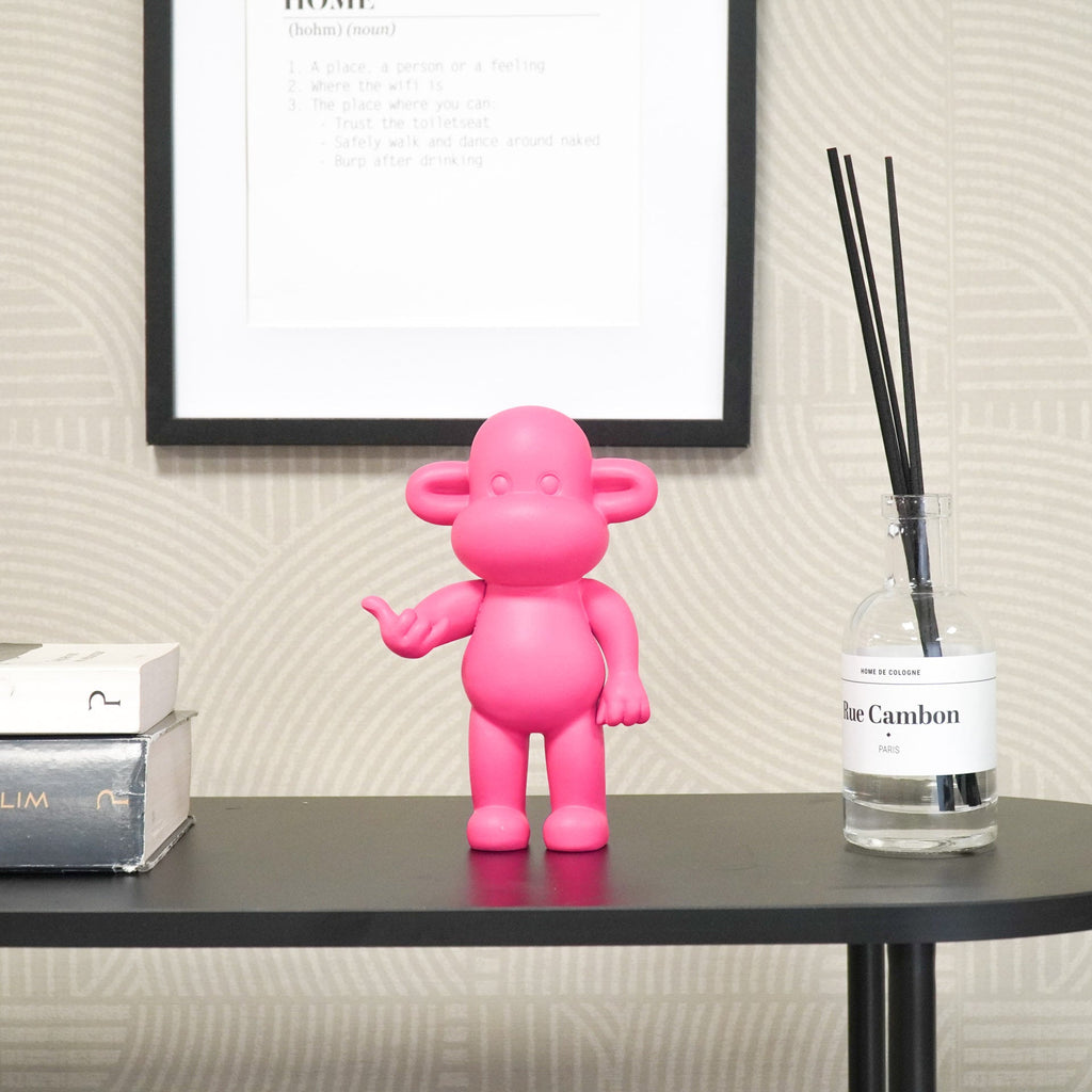 Hang Loose Monkey Figurine 'The Legend'  - Pink - 11x7x19cm