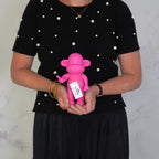 Hang Loose Monkey Figurine 'The Legend'  - Pink - 11x7x19cm