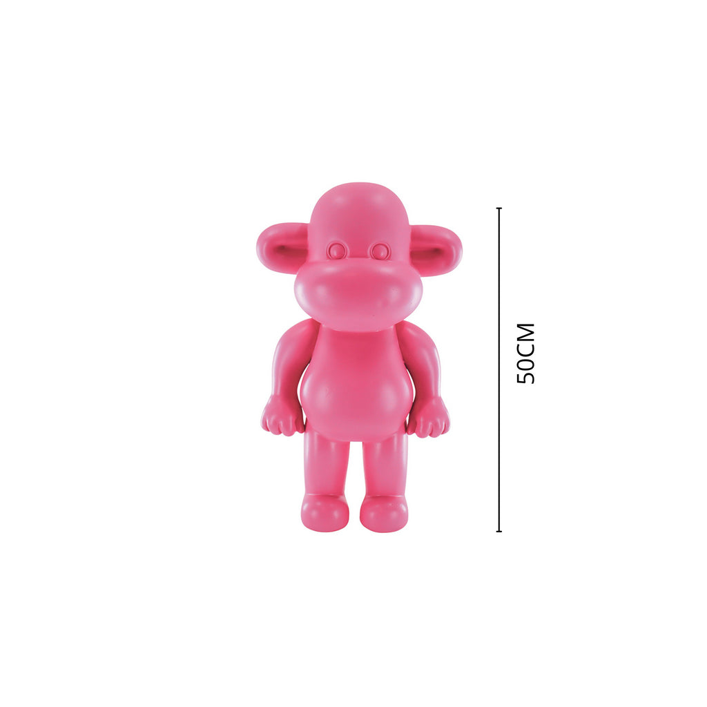 Monkey Figurine 'The Legend'- Pink - 33x21x50cm