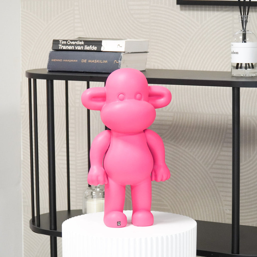 Monkey Figurine 'The Legend'- Pink - 33x21x50cm