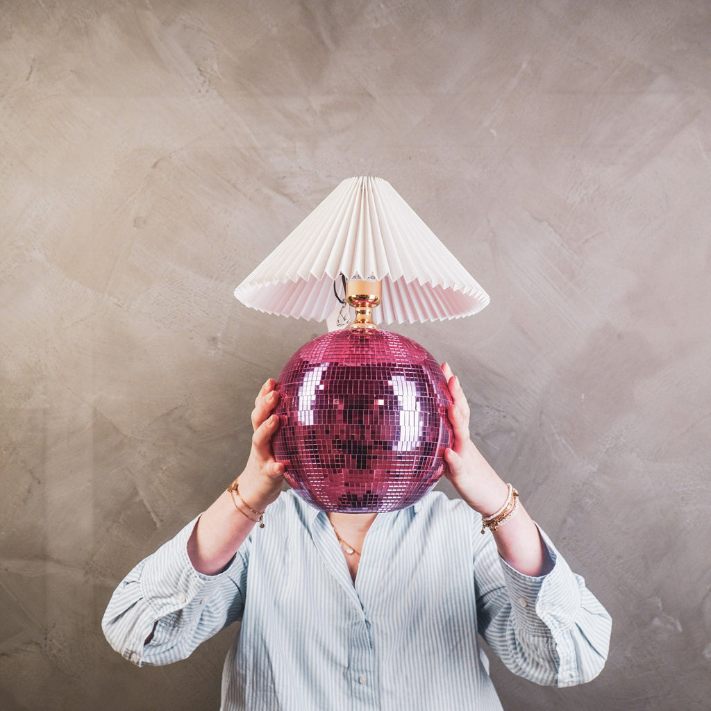 Diskokuuli lamp - Roosa - 20x20x20cm