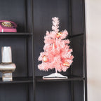 Kunst jõulupuu - LED-tuledega - roosa - 50cm