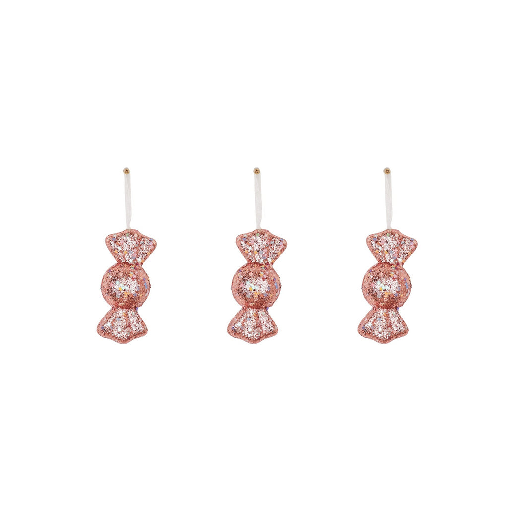 Xmas Hangers- 3 Toffee Candy- roosa/disko kaste - S3-6x13c