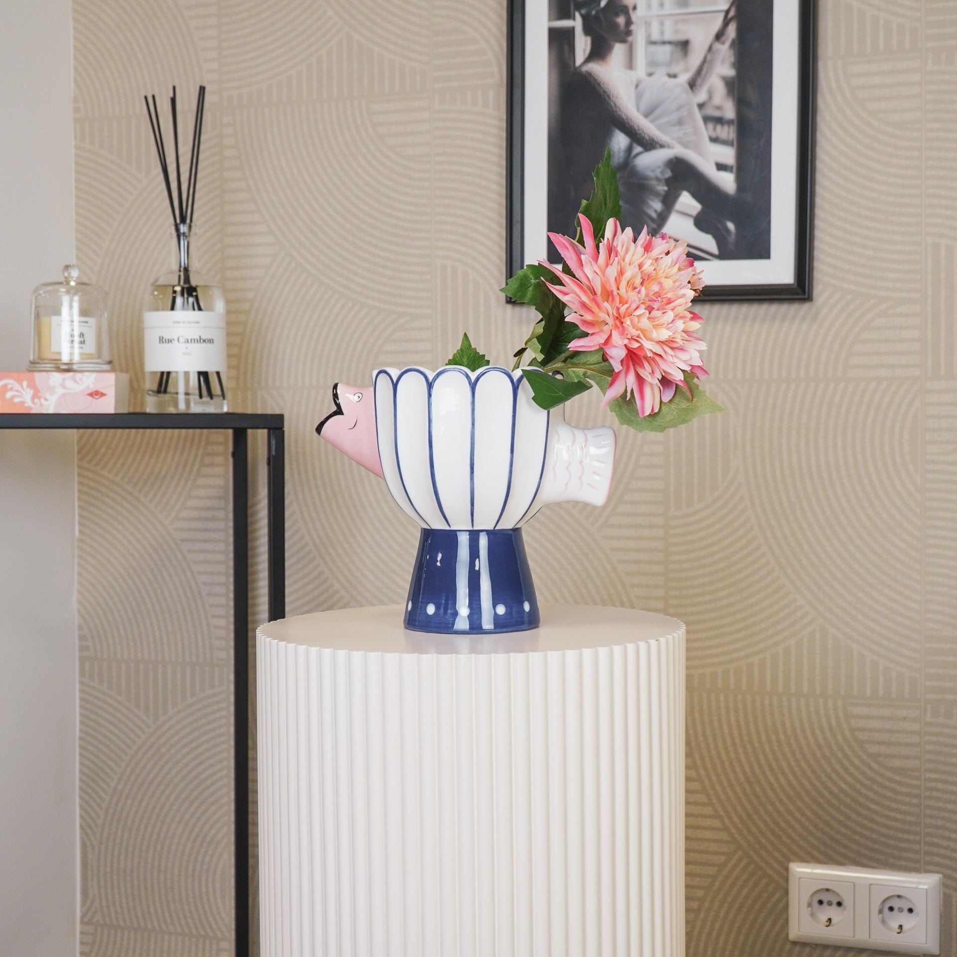 Kala - Sinine/Valge/Roosa - 21x13.5x18cm