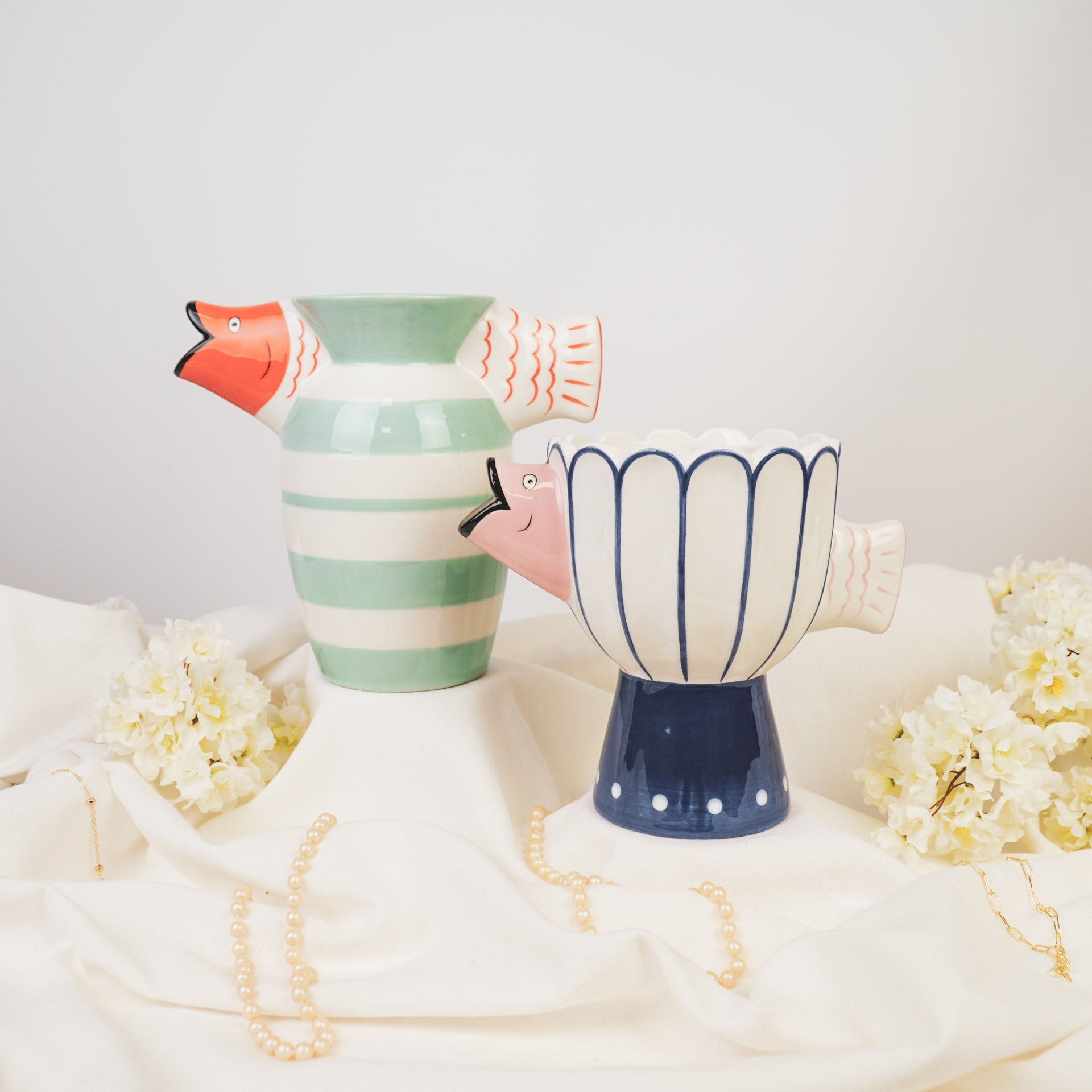 Kala - Sinine/Valge/Roosa - 21x13.5x18cm