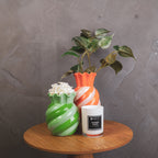 Swirl - piparmünt/roheline - 13x13x15.5cm