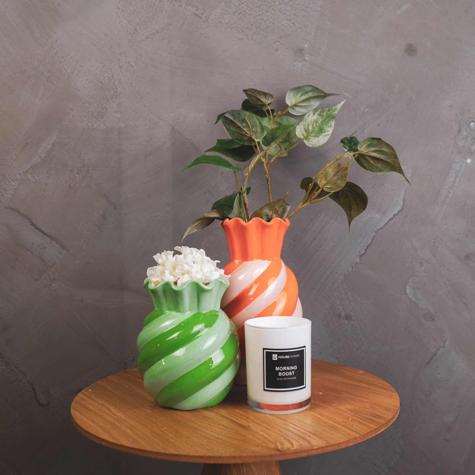 Swirl - piparmünt/roheline - 13x13x15.5cm