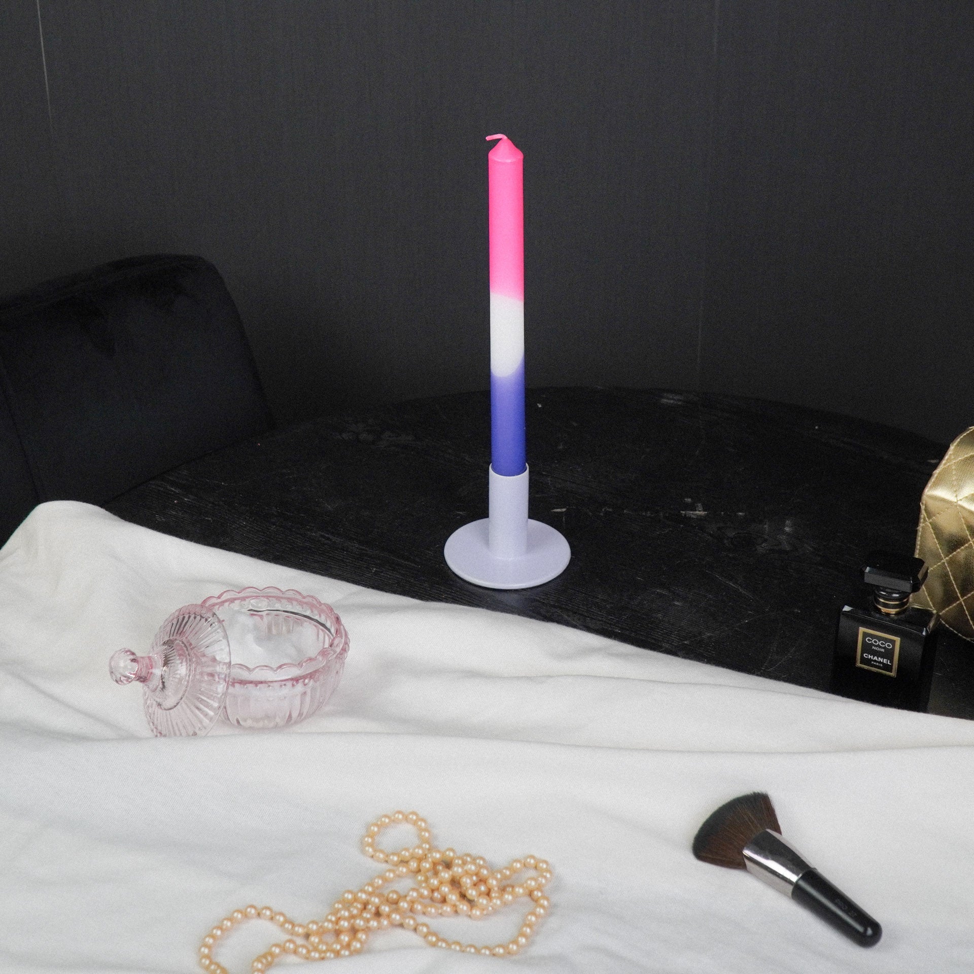 Candleholder - Basic  - Lila - 8x8x6,5cm