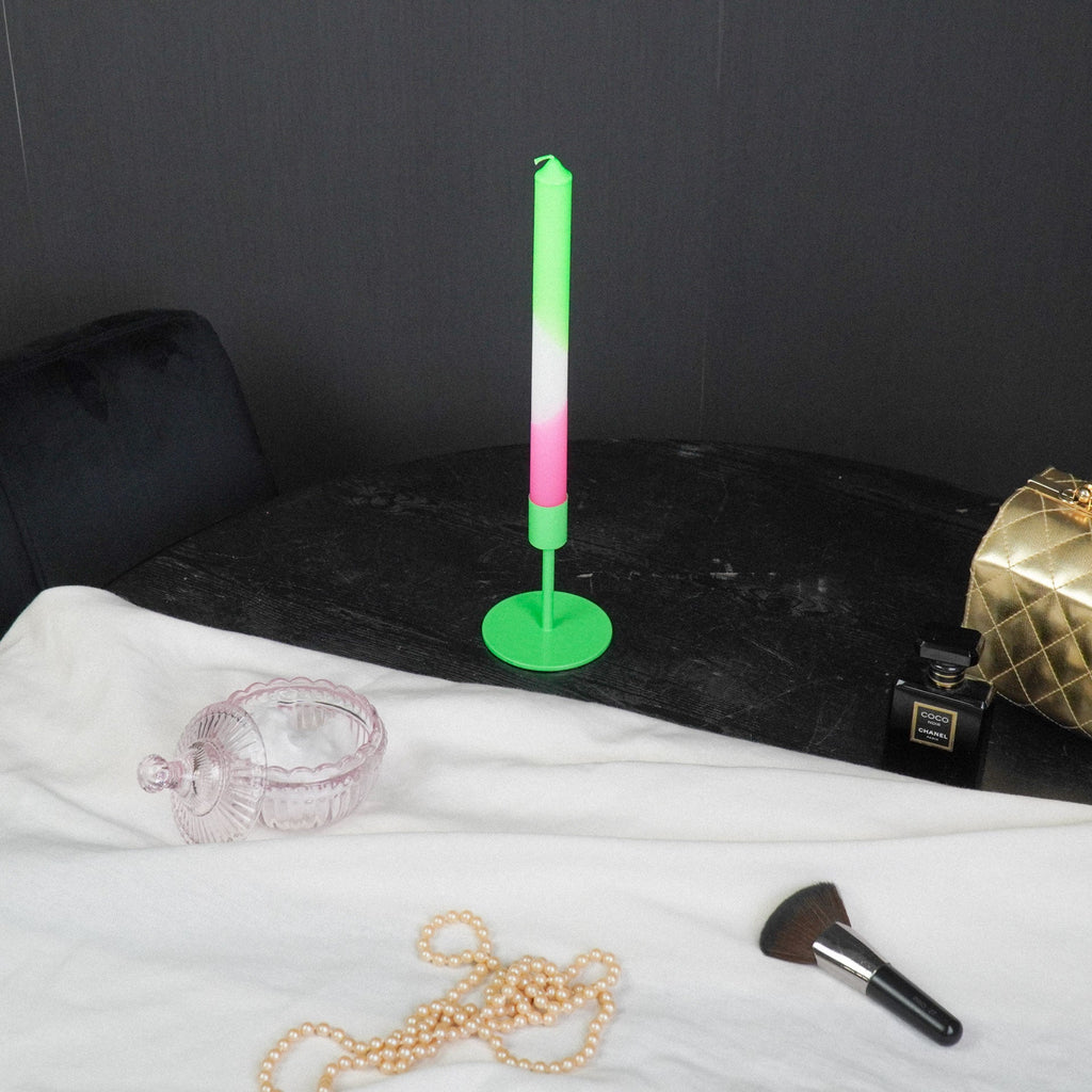 Küünlajalg - Neoonroheline - 8x8x10cm