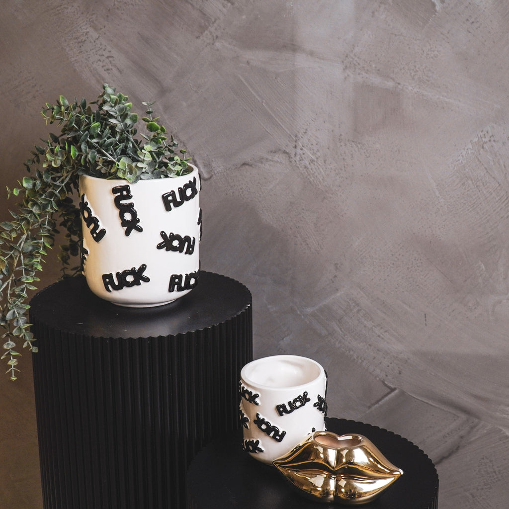 F*ck - Valge/Must - 17,5x17,5x17,5cm