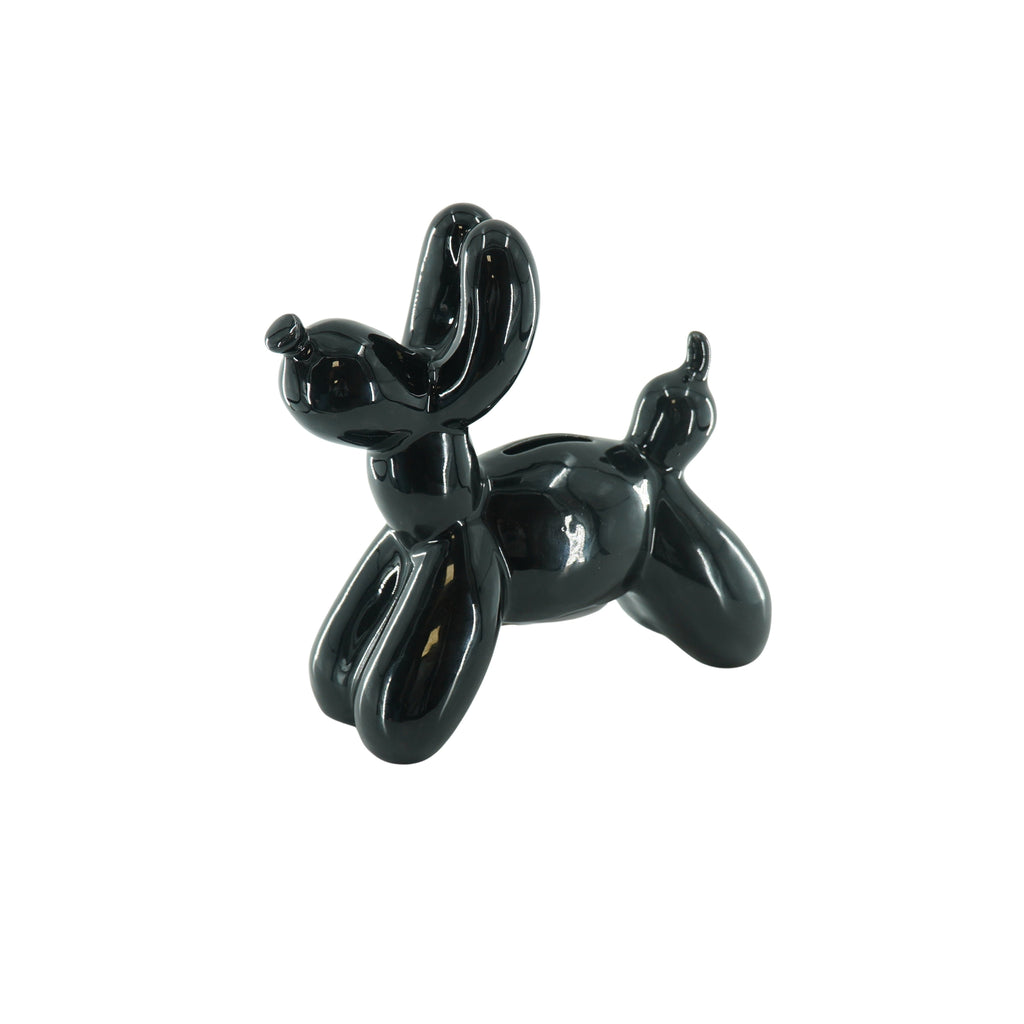 Money Bank Balloon Dog- Black-17x7x17cm