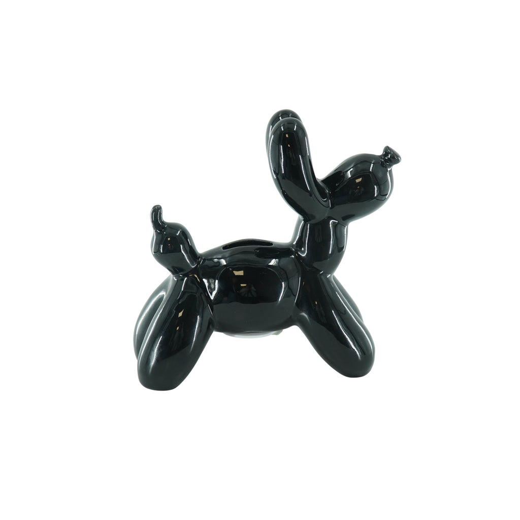Money Bank Balloon Dog- Black-17x7x17cm