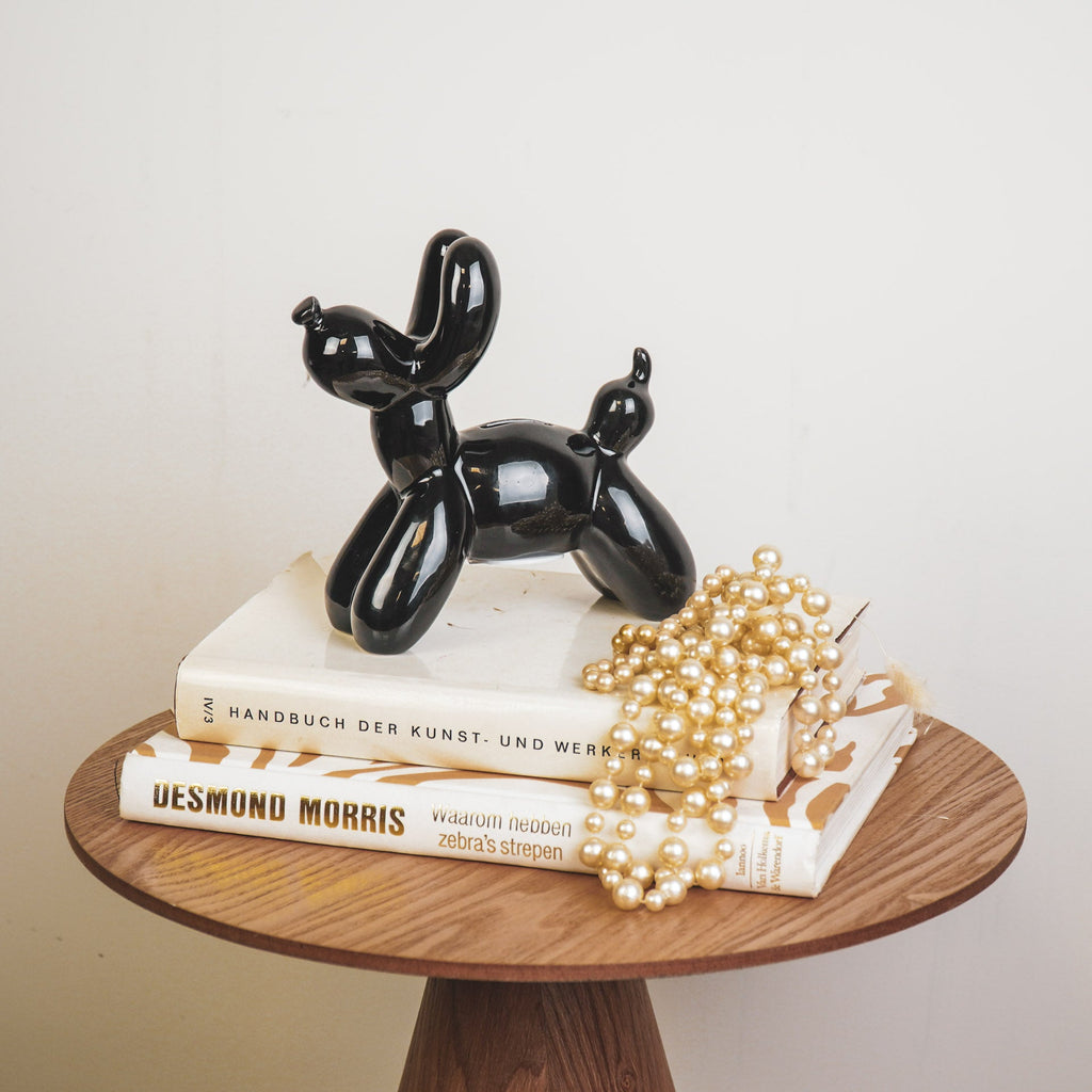 Money Bank Balloon Dog- Black-17x7x17cm