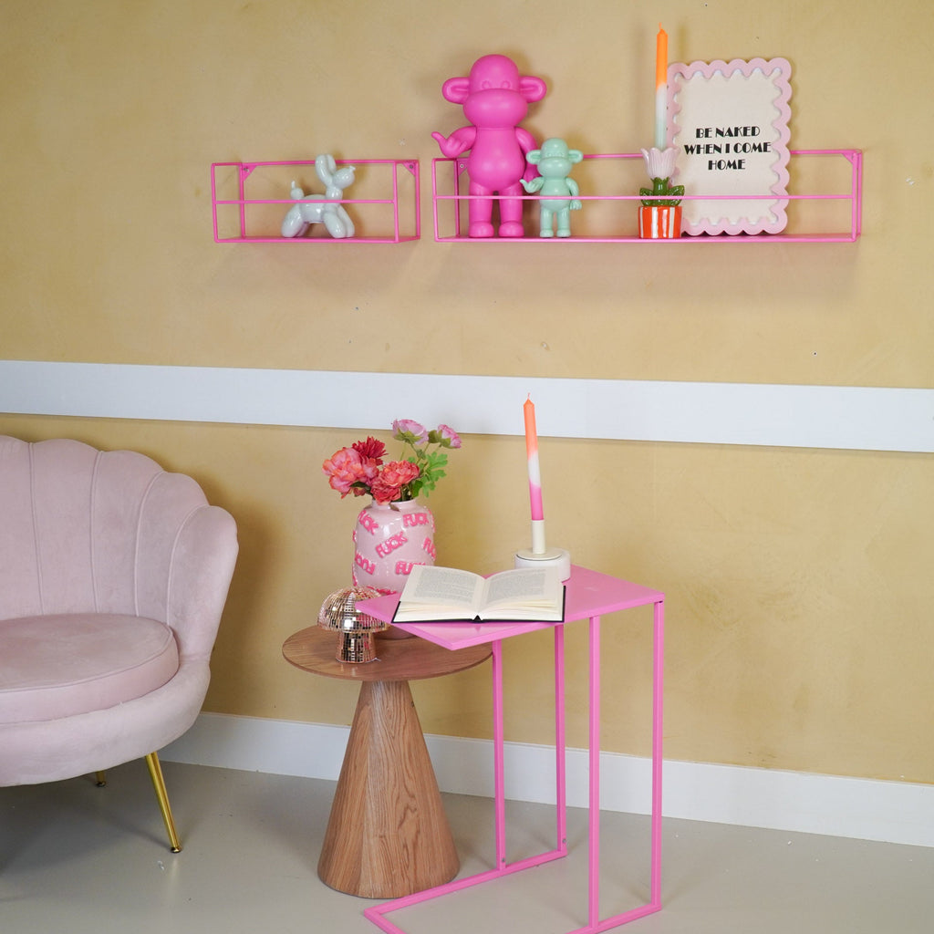 Seinariiul - neoonroosa - 2 tk komplekt - 40|80x14x16cm