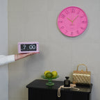 Seinakell numbritega - neoonroosa - 30x30x4cm