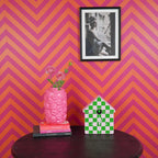 Seinakell Kägu - Mustriga - Roheline/Roosa - 24x27x9cm