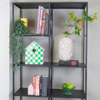 Seinakell Kägu - Mustriga - Roheline/Roosa - 24x27x9cm