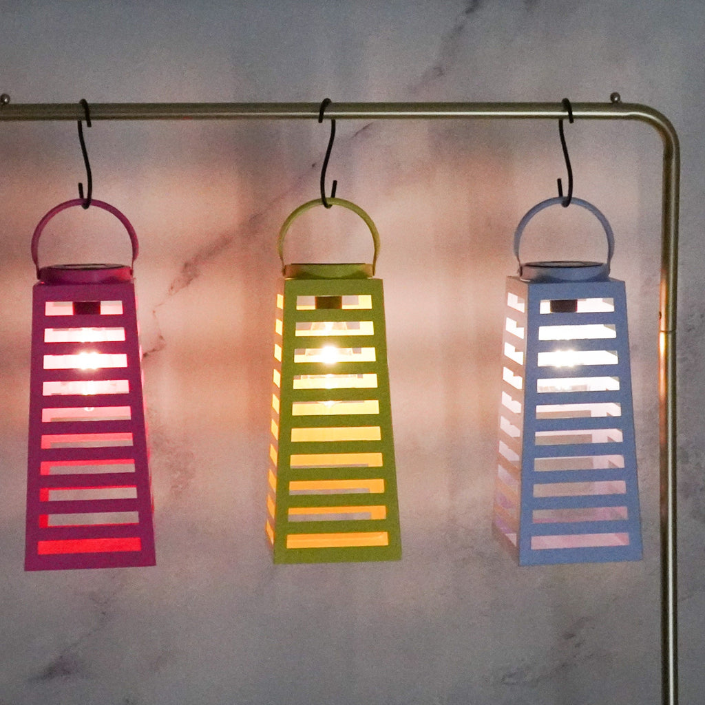 Latern päikeseenergial töötav - Roosa - 14x32,5cm